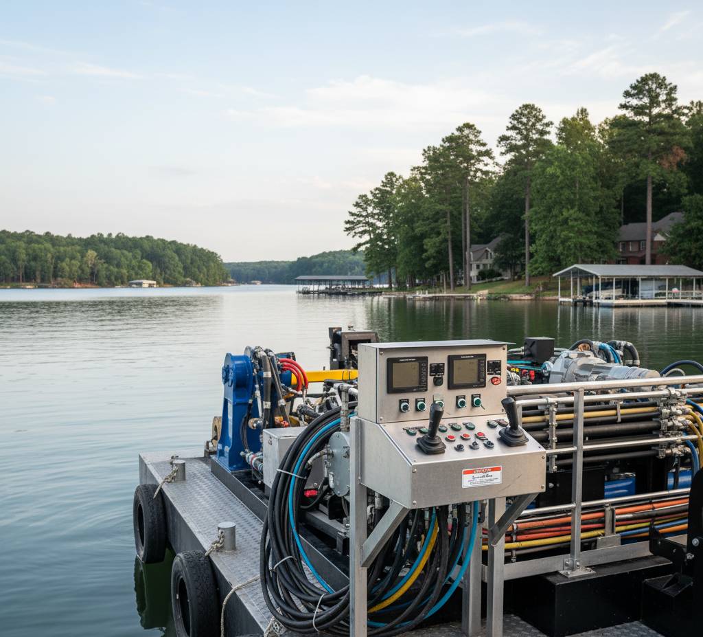 Specialized dredging equipment on-site in North Carolina